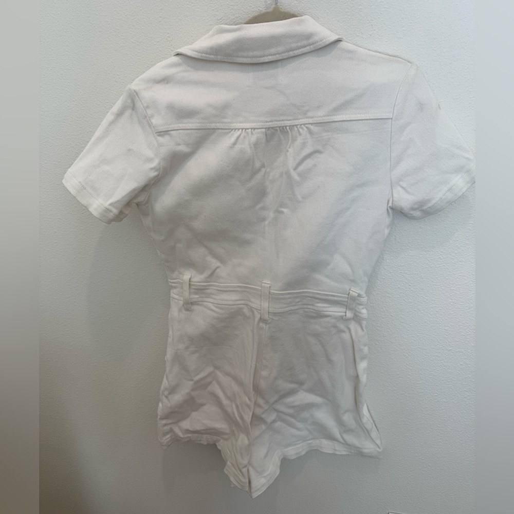 Show Me Your MuMu Cream Short Sleeve Belted Romper - Picture 5 of 6